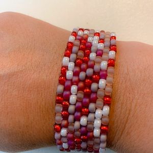 Peyote Stitch Handmade Strawberry Fields Bracelet